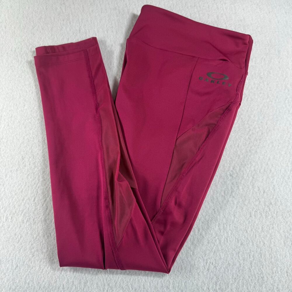 Oakley Training Performance Fit Large Leggings Burgundy Mesh Lower Leg Gymcore